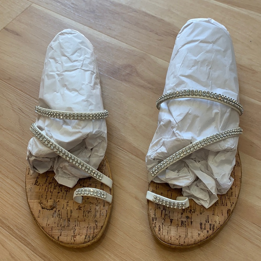 White Studded Sandals